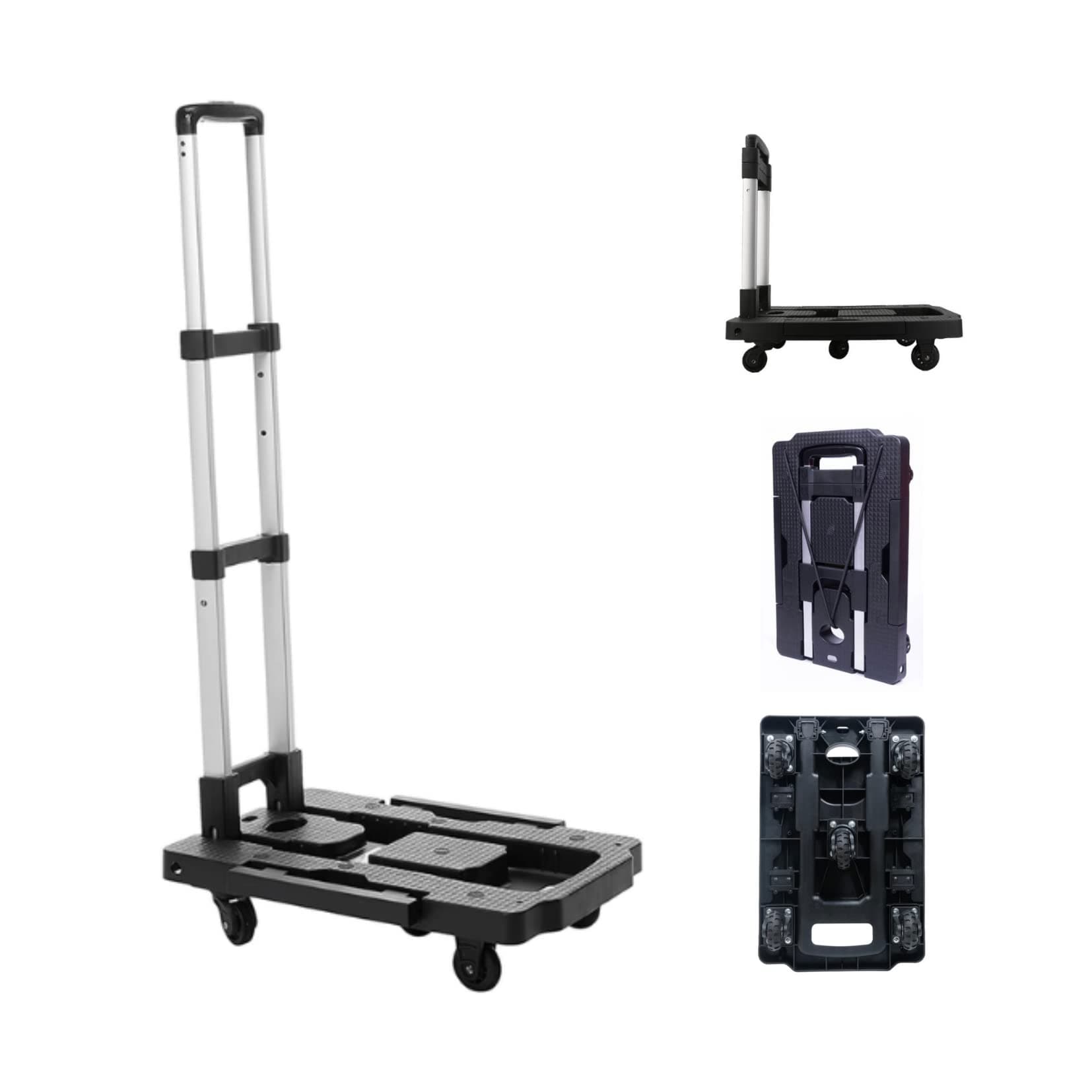Carrinho de Carga Plataforma ABS Dobrável Giromax 5 Rodas 360° capacidade 100kg - GT084